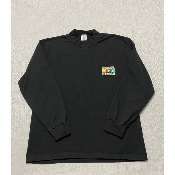 Disney Other - Vintage Disney Channel 10th Anniversary Mock Neck Shirt Black Mens XL